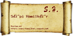 Sápi Hamilkár névjegykártya